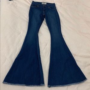 Free people denim flare pants!
